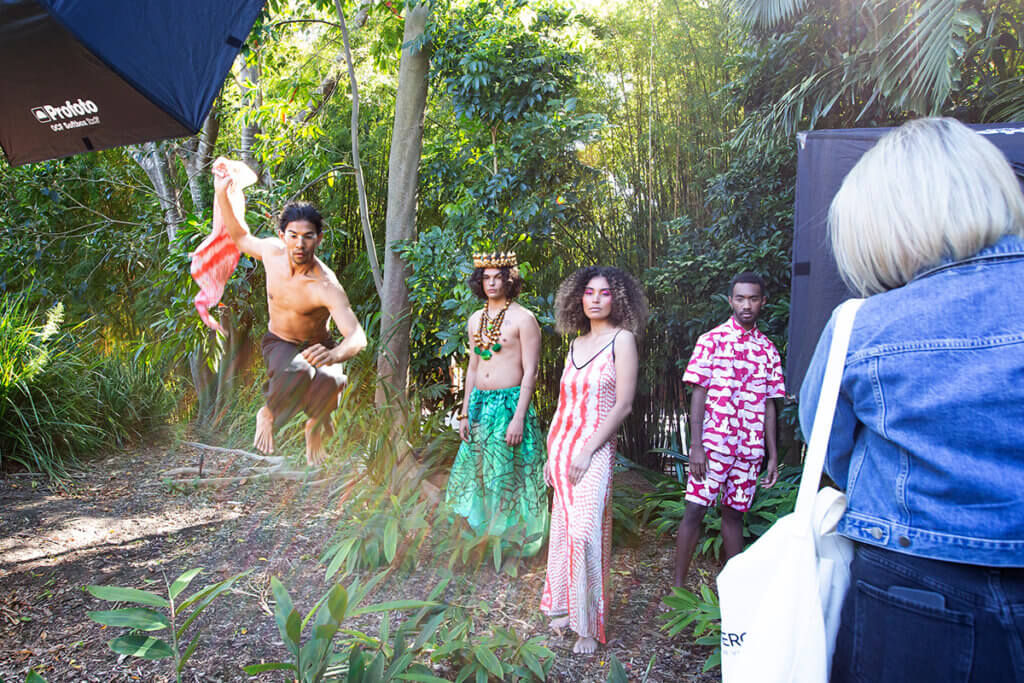 BTS: First Nations Fashion: Walking In Two Worlds. Photo by Stephanie Do Rozario for Aruga.