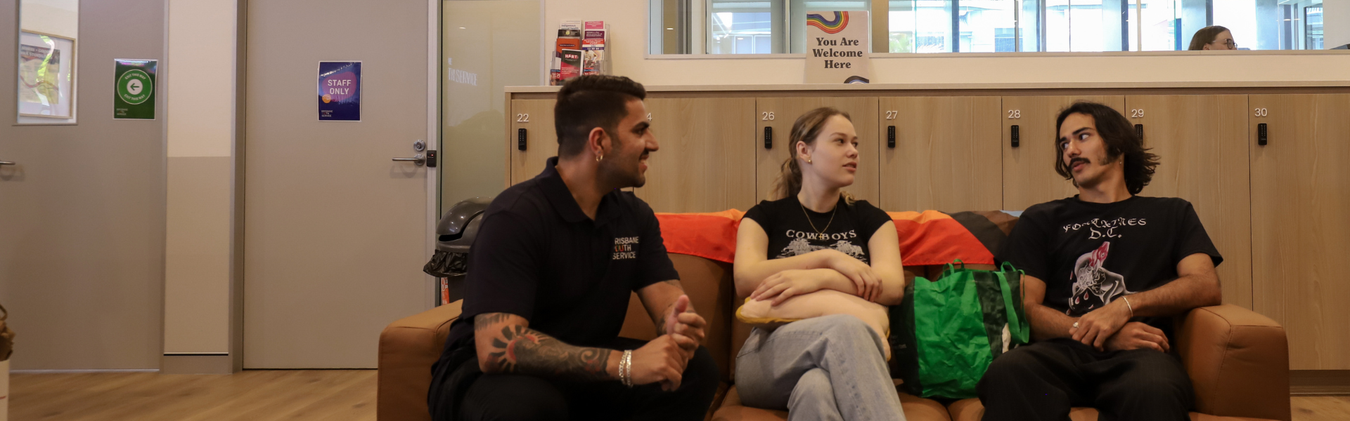 Brisbane Youth Service staff in consultation with community members.