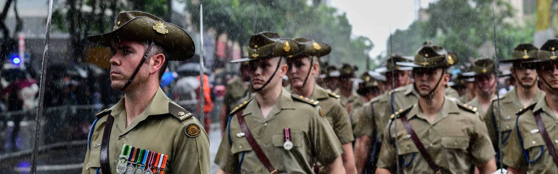 Army Veterans marching in ANZAC Day Parade Brisbane