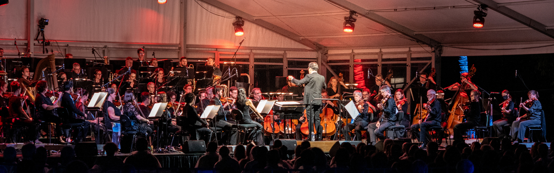 CASE STUDY Aruga HEADER banner (1920 x 600 px) Image of conductor leading an orchestra