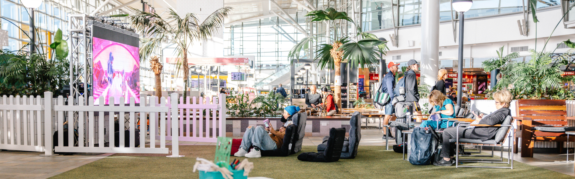 An image of a pop-up activation in Brisbane Airport