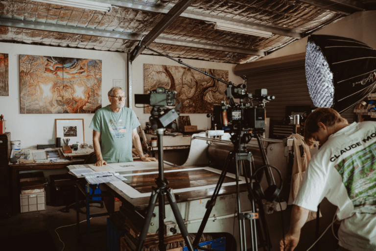 Artist and For Schools educator Ron McBurnie in his studio