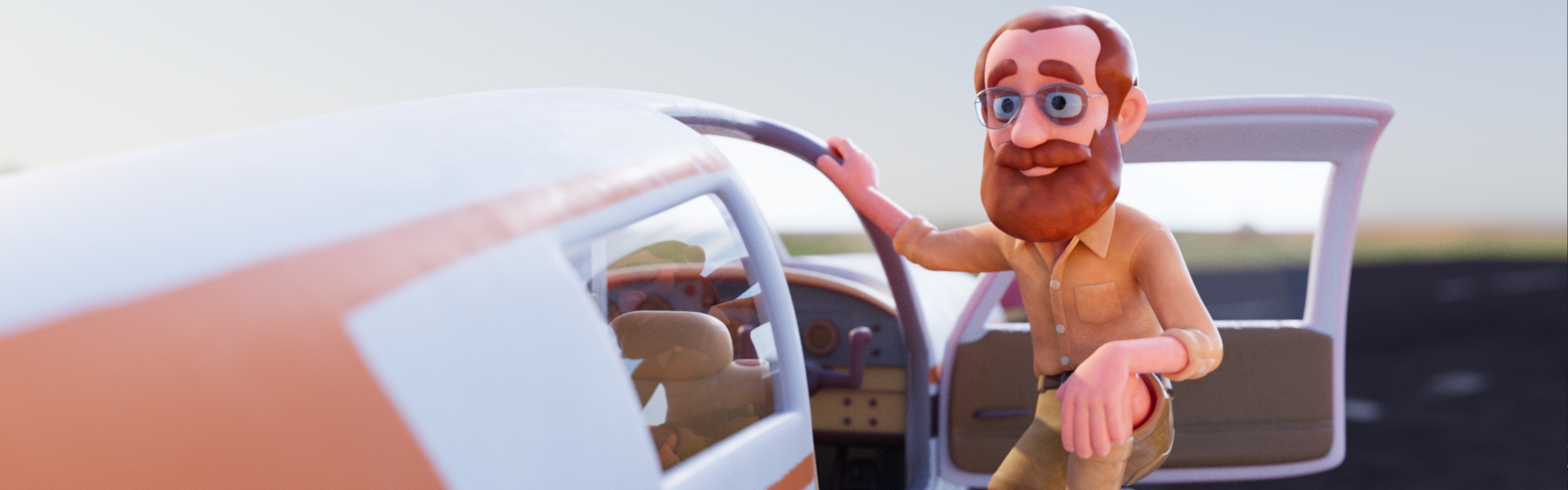 Flying Arts' For Schools educational tool featuring an animated Mervyn Moriarty